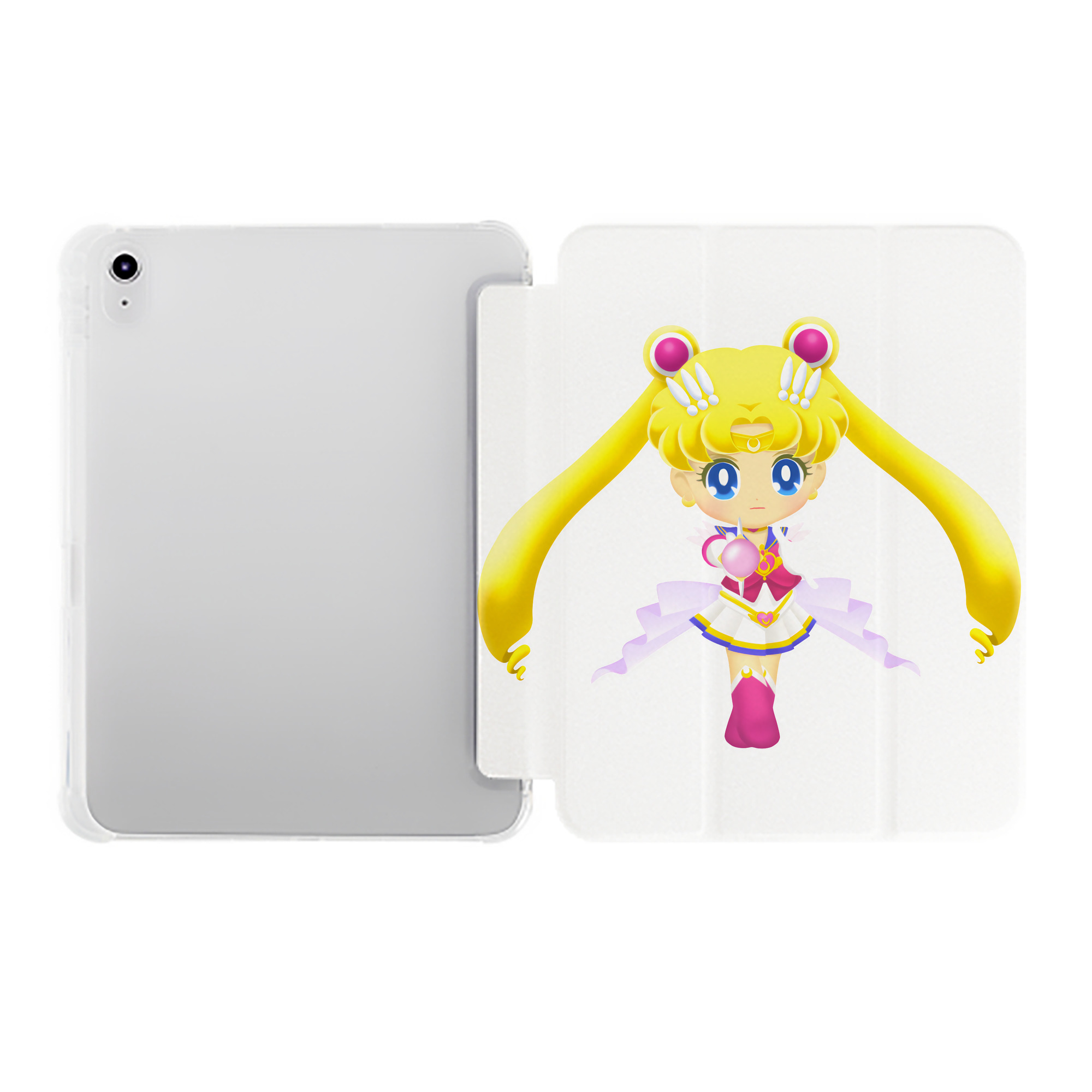 （画像用） 美少女戦士セーラームーン 月野 うさぎ つきの うさぎ Sailor Moon Tsukino Usagi IPad ケース ペン収納付き 三つ折りスタンド PUレザー×シリコン 対応機種9.5/10.5/10.9インチ